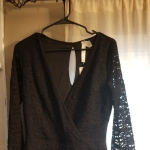 BLACK LACE ROMPER